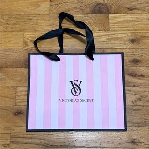 Victoria's Secret Pink and Black Striped Tote